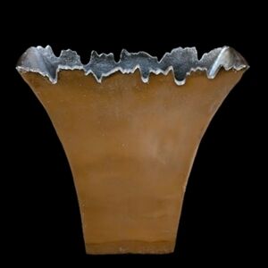 *Full Gilt Metal Rigid CutTop Modern Contemporary Flat Vase